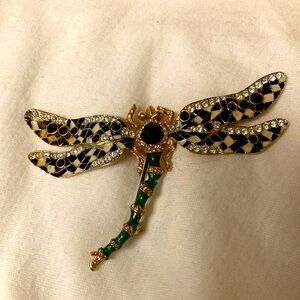 Jay Strongwater Dragonfly Brooch Vintage